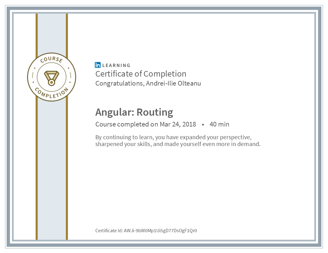 Certificate Angular Routing image
