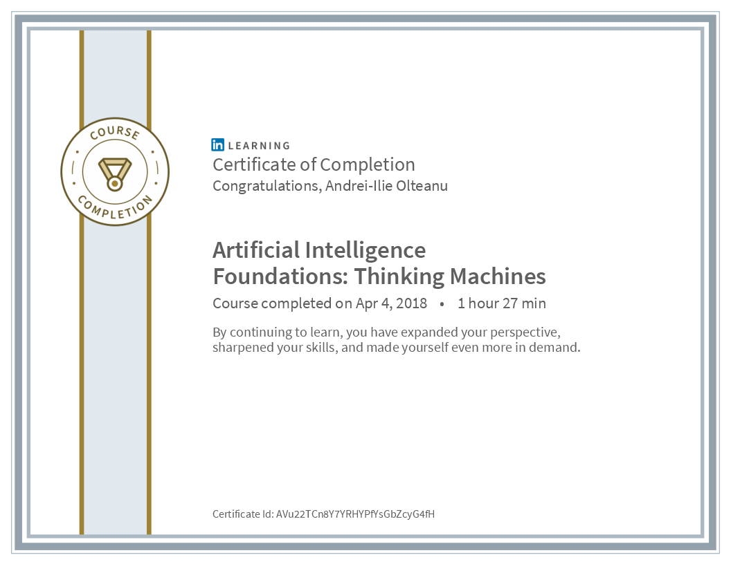 Certificate Artificial Intelligence Foundations Thinking Machines image