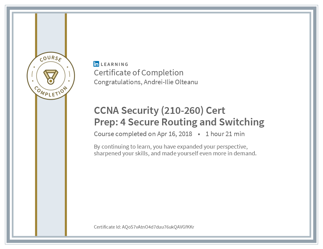 Certificate Ccna Security 210260 Cert Prep 4 Secure Routing And Switching image