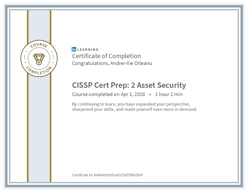 Certificate Cissp Cert Prep 2 Asset Security 2 image