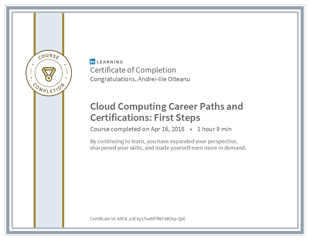 Certificate Cloud Computing Career Paths And Certifications First Steps image