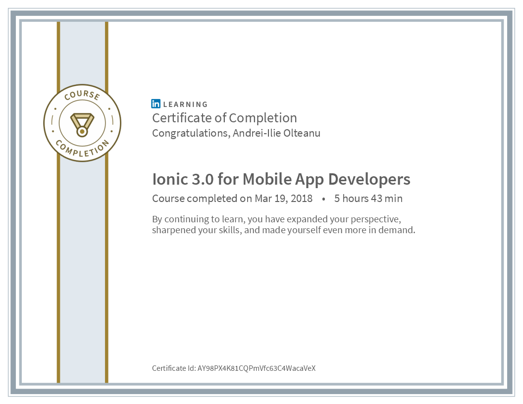 Certificate Ionic 30 For Mobile App Developers image
