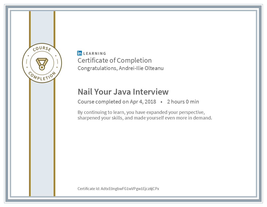 Certificate Nail Your Java Interview image