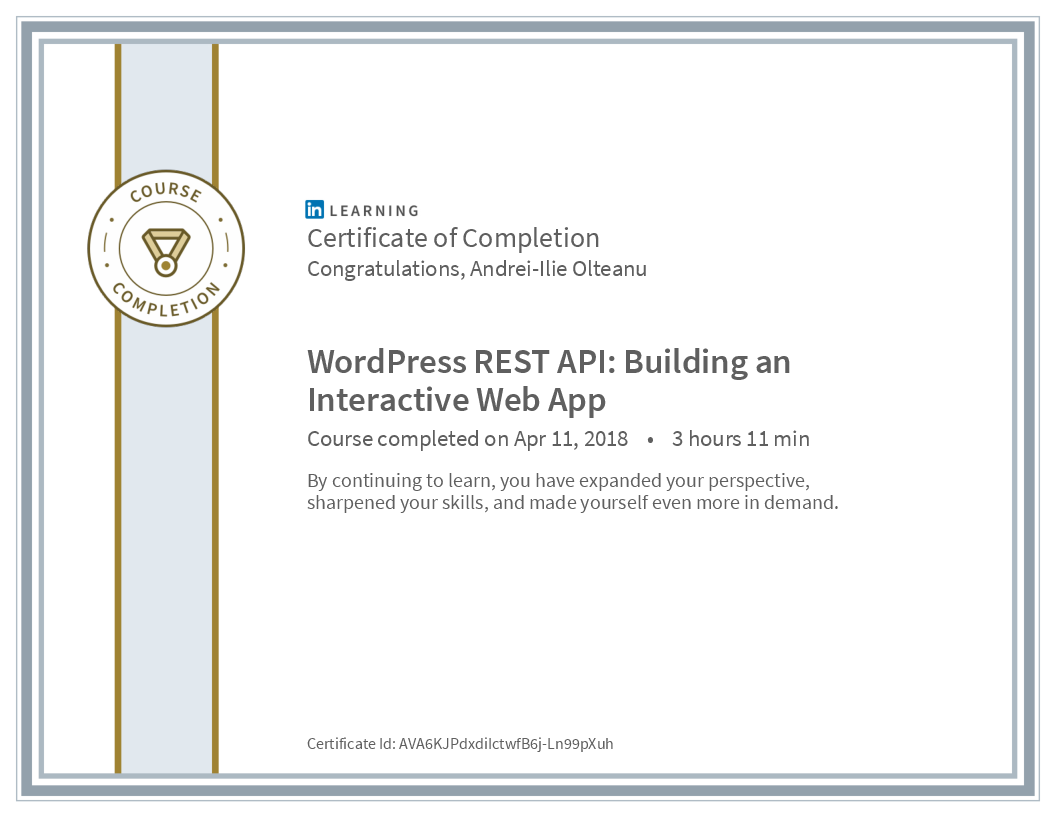 Certificate Wordpress Rest Api Building An Interactive Web App image